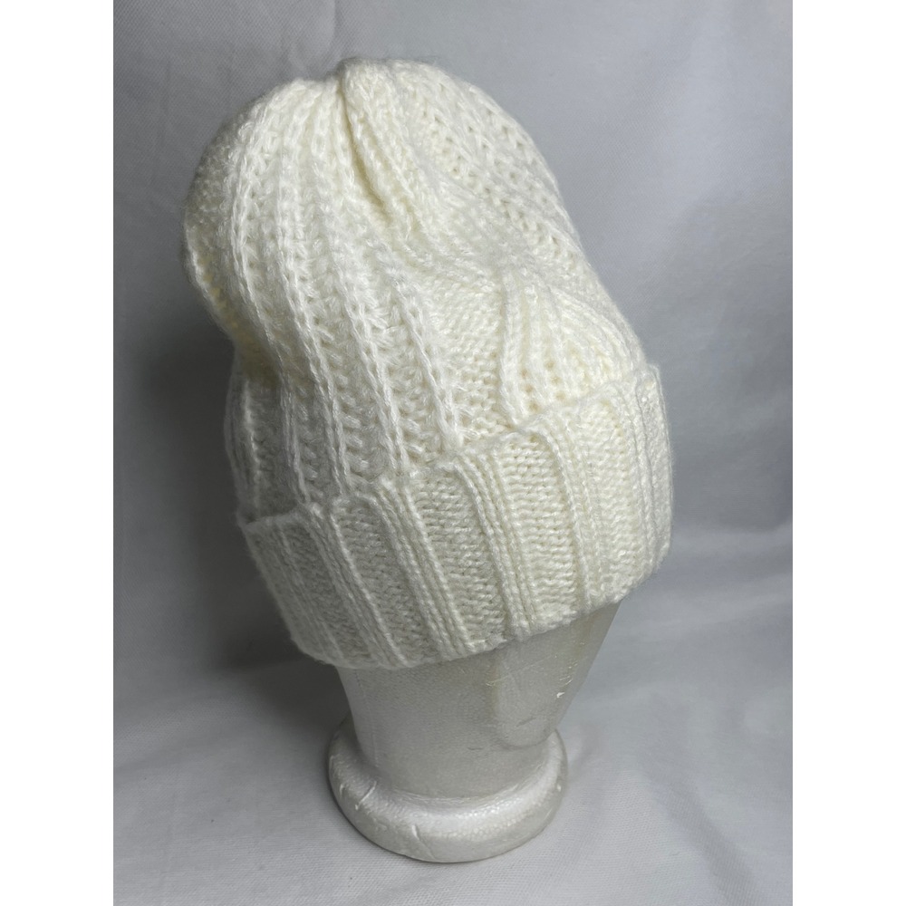 Free People All Tous Soft Knit Beanie Winter Outdoor Hat Cream OSFM Stretch Cap